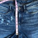 J.Jill Authentic Fit Blue Floral Embroidered Jeans. Size 4Tall Photo 6