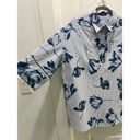 Piazza Sempione  Woman’s Printed Cotton-Blend Oxford Shirt Sky Blue Sz 46 US 10 Photo 9