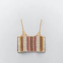 ZARA NWT Knit Multicolor BoHo Striped Crochet Crop Top SS21 Unlined Photo 2