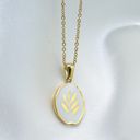 Gold Plant Irregular Shaped Pendant Necklace Photo 3