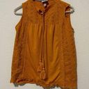 Knox Rose  Women's Size Small Sleeveless Blouse Mustard Yellow Cutout Detailing Photo 0