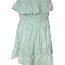 American Eagle America Eagle Green White Striped Strapless Ruffle Top Dress Womens Size Large Photo 2