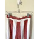 Madewell  Wide Leg Linen Pull On Striped Crop Pants Red Cream Size XS Photo 3