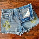 Levi’s Levi's 501 Palm Painted Cutoff Denim Shorts Size 28 Photo 7