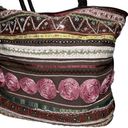 Antik Kraft  Brown Floral Embroidered Sequins Beaded Tapestry Oversized Tote Bag Photo 4