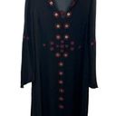 Vivienne Tam  Tunic‎ Top 3 (Large) Black 100% Silk Sheer Embroidery Slits Photo 0