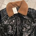 Revolve Mother * Pilot Faux Patent Leather Jacket, Black Size XL New w/Tag Photo 4