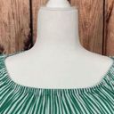 BeachLunchLounge  Women's Size XS Green Striped Bell Sleeve Off Shoulder Blouse Photo 2