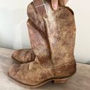 Justin Boots Justin Bent Rail Tan Road Cowboy Boots Women Size 10 B Distressed BRL122 USA Photo 2