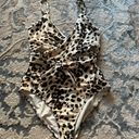 Aerie Wrap One Piece Cheetah Swimsuit M Photo 2