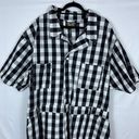 Press Big Bud  Short Sleeve Jumpsuit Size 6XL Gingham Romper Cotton Black White Photo 12