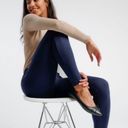 Betabrand  Navy Blue Classic Skinny Leg Yoga Dress Pants Women's Size Small Photo 2