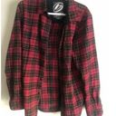 Kirra  Flannel Shirt Button Up Long Sleeve Collared Red Plaid Large Cotton Photo 0