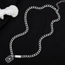 Good Luck Pendant Necklace for Men Women Streetwear Unisex Hip Hop Style Silver Photo 4