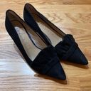 Sole Society  Womens Darbia Shoe Heel Sz 8 Black Suede Ruffle Pointed Toe Leather Photo 4