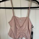 Poof New York  Womens Crop Tank Rose Smoke M/L Spaghetti‎ Strap Photo 0