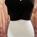 Endless Rose Endless Rise Black Microsuede Wrap Crop Top Photo 2