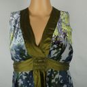 Hale Bob  Silk Blend Tropical Sleeveless Floral Blouse Tie High Waist Velvet XS Photo 1