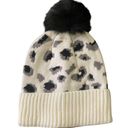 Virginia Wolf NWT--LEOPARD PRINT BEANIE Gorgeous white and black leopard print beanie with a faux fur snap Pom Pom, brand new, never worn Photo 2