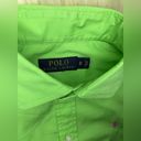 Polo  Ralph Lauren lime green fitted collared button down sz 8 Photo 1