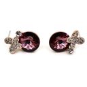 Ocean Fashion Dark purple lovely flowers crystal earrings Photo 2