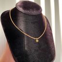 NEW Vintage Gold Clavicle Rope Chain Choker w/green gem pendent Photo 2