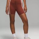 Lululemon  Women’s 2 Hike To Swim Biker Shorts Brown Tan Colorblock Athletic New Photo 3