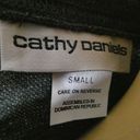 Cathy Daniels  Vines Metallic 1/2 Short Sleeve Sweater Grey Silver Black Small Photo 5