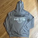 Nba  BROOKLYN NETS gray hooded sweatshirt size medium Photo 0