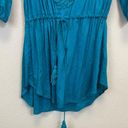 Vix Paula Hermanny  Embroidered Caftan Swim Cover Up Turquoise Size S Photo 4