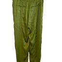 Anthropologie  Moss Green Satin Black Tuxedo Stripe Joggers 6 Photo 6