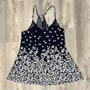 In Bloom By Jonquil Slip Chemise Navy Lace White Floral Sleeveless Cami Size XL Photo 0