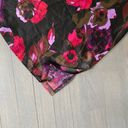 Dennis Basso Dennis By  Womens Size XL Silky Dress Black Pink Floral Photo 9