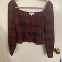 by the way. Red Black Plaid Crop Top Photo 0