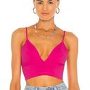 Susana Monaco  Punch Pink V Neck Crop Top Photo 0