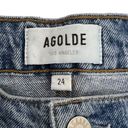 AGOLDE  90's Denim Mini Skirt High Waisted Blue Wash Women’s Size 24 Photo 7