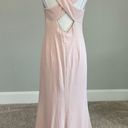 Adrianna Papell  Women's Formal Dress Size 10 Pink Crepe Strappy Back Long Gown Photo 1