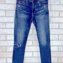 AG Adriano Goldschmied Ag Farrah Skinny Ankle Distressed Jeans in 14 Year Blue Garden Size 24 Photo 6