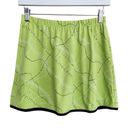 American Vintage Vintage 90s Bright Green Abstract Squiggles Print Spandex Mini Skirt XS Photo 0