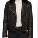 ALLSAINTS  Pataya Lux Black Leather Biker Jacket with Fur Collar Photo 0