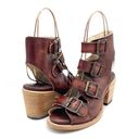 FREEBIRD by Steven Freebird Quail Sandals Cognac Brown Leather Boho Western Buckled Sandal Size 7 Photo 2