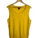 August Silk Top Knit Yellow Shell Viscose Silk Knit Sleeveless Size XL EUC Photo 0