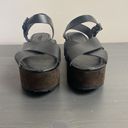 American Eagle  Crossover Platform Wedge Sandal NWOT Black Size 9 Photo 3