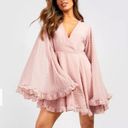 Boohoo  Dobby Chiffon Wide Sleeve Skater Dress Size US8 Photo 10