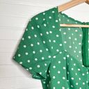 re:named  Green & White Polka Dot Mini Dress Size S Short Sleeve Summer Photo 2