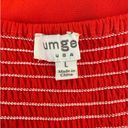 Umgee  Women Tunic Top V Neck Flare Short Sleeve Smock Back High Waist L Orange Photo 1