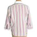 Ralph Lauren Lauren  Shirt Vertical Rainbow Stripes 3/4 Sleeves XL Photo 2