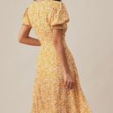 Rihoas Yellow Daisy Print Midi Dress Size M Photo 2