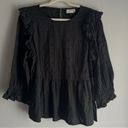 Universal Threads Universal Thread Embroidered Peplum Long Sleeve Ruffle Blouse Size Large Photo 1