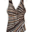 Swimsuit For All Swimsuits For All Brown Swirl Ruched Side Plus Size One Piece Swimsuit Dress 18 Photo 0